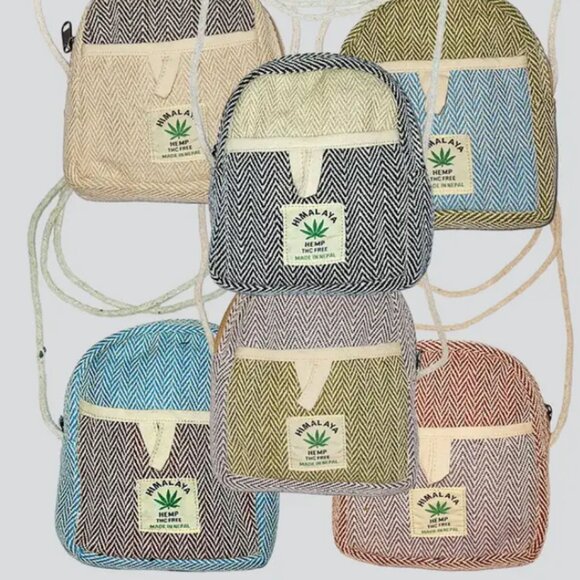 KATHMANDU IMPORTS made in Nepal THC FREE HEMP SMALL CROSSBODY BAG NWT - Picture 3 of 4